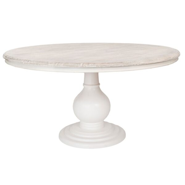 ΤΡΑΠΕΖΙ ΡΟΤΟΝΤΑ 152x152x76EK (WHITE WASH) ΞΥΛΙΝΟ