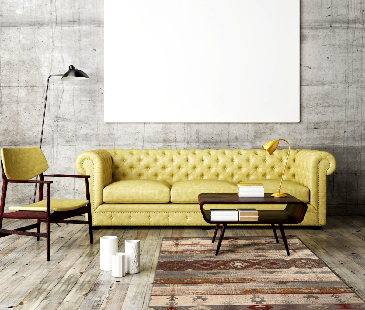 Mock up poster with vintage hipster loft interior background, 3D ΧΑΛΙ POP 0430X ΣΤΟΚ Π.Χ. - 075X150  NewPlan - Image 4