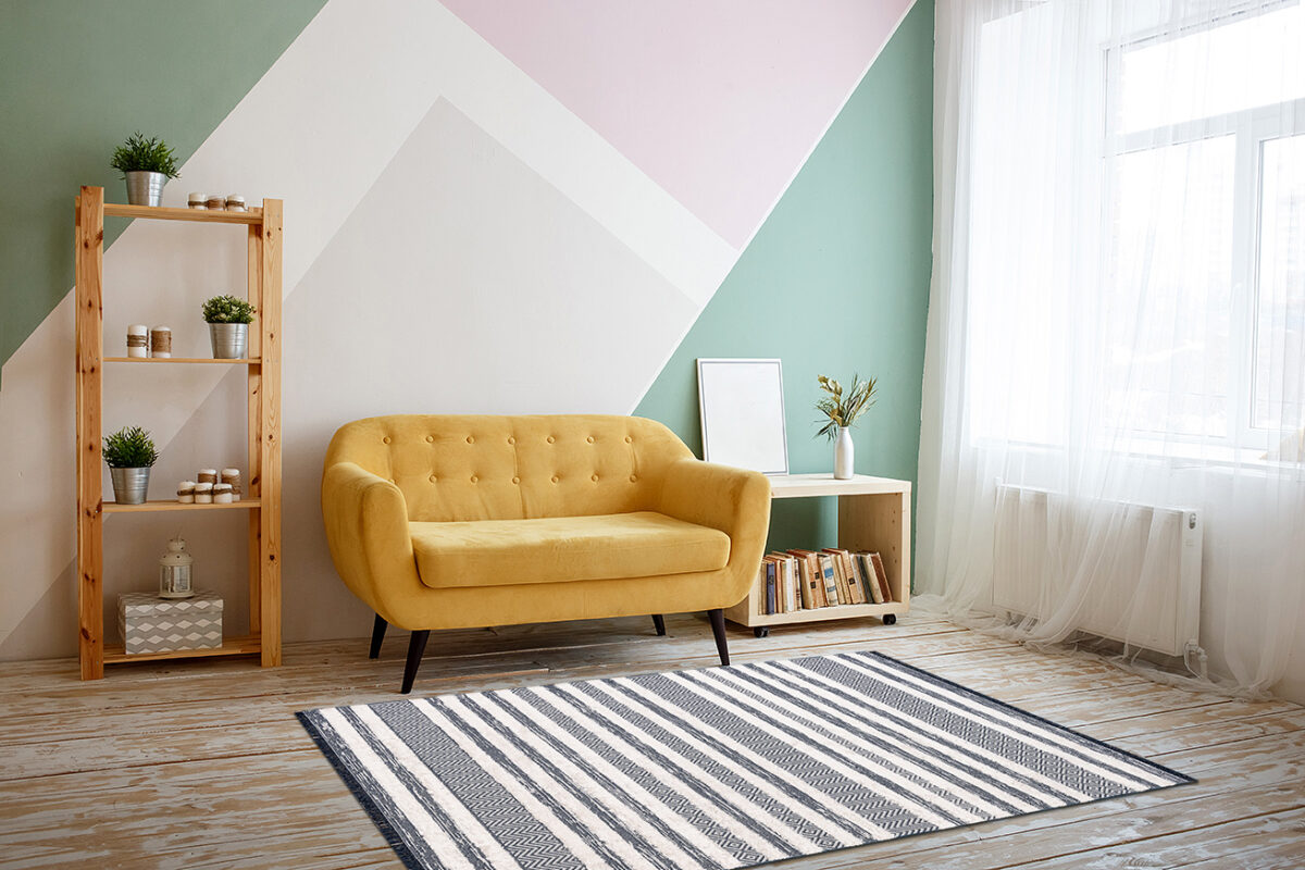 Nice living room with couch, carpet, green plant on a bookcase. ΧΑΛΙ NOMAD 22329/04 ΣΤΟΚ Π.Χ. - 078X150  NewPlan - Image 4