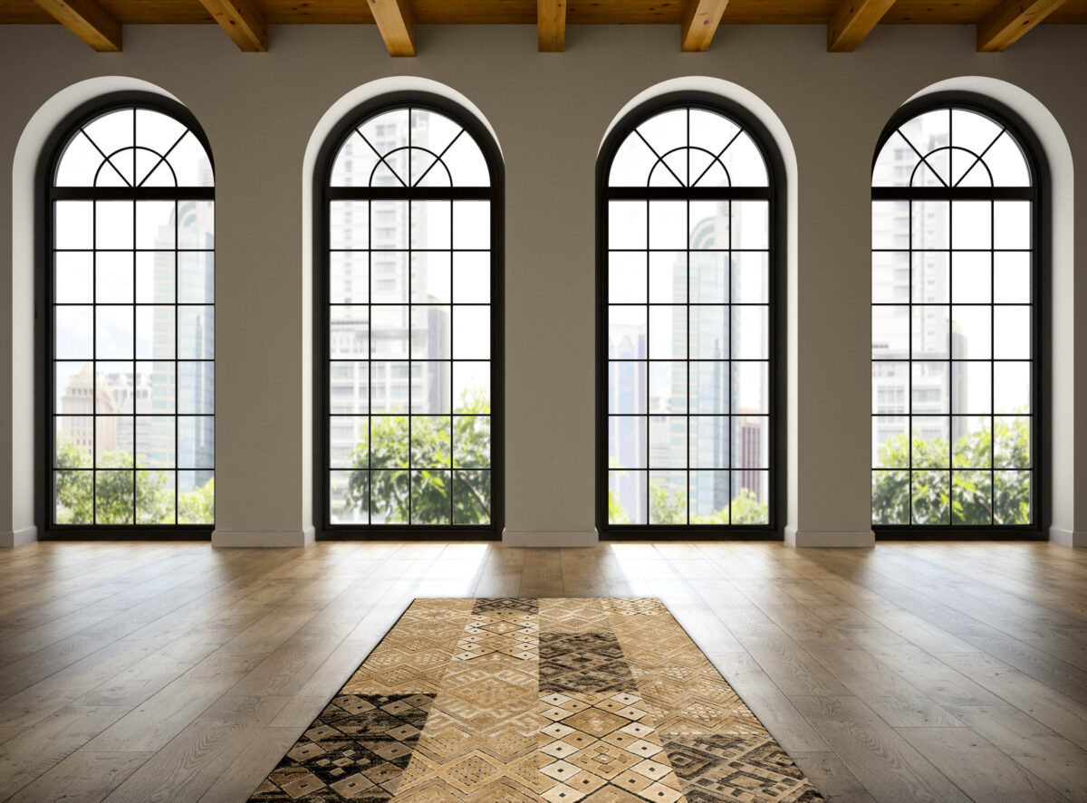 Empty loft room with arc windows 3D rendering 3 ΧΑΛΙ  VINTAGE 183/493330 - 200X300  NewPlan - Image 4