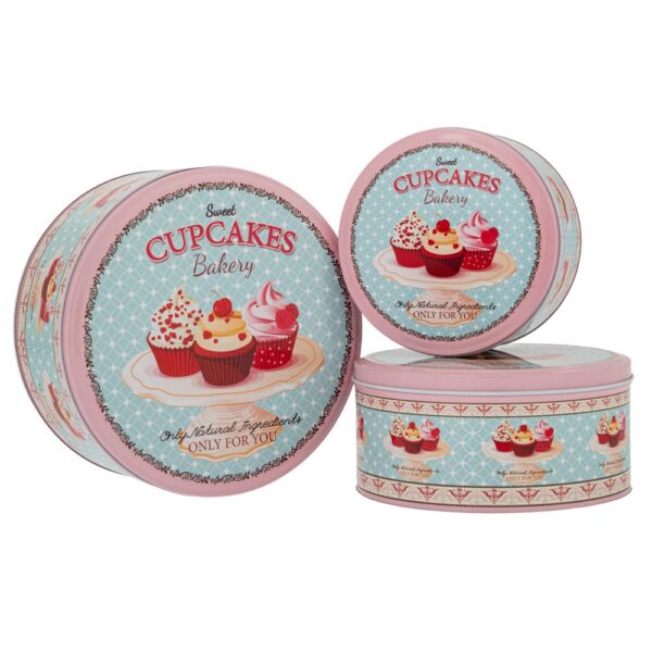 ΣΕΤ 3 ΜΕΤΑΛΛΙΚΑ ΣΤΡΟΓΓΥΛΑ ΚΟΥΤΙΑ ΜΕ ΣΧΕΔΙΑ ΓΛΥΚΩΝ Φ20Χ9  Φ17Χ8  Φ13