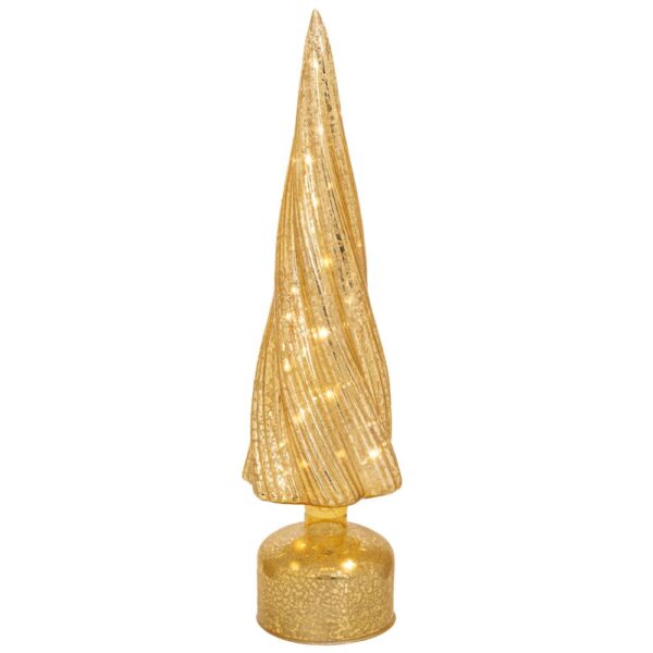 ΧΡΥΣΟ ΓΥΑΛΙΝΟ ΔΕΝΤΡΟ ΜΕ LED ΦΩΣ 10Χ10Χ39