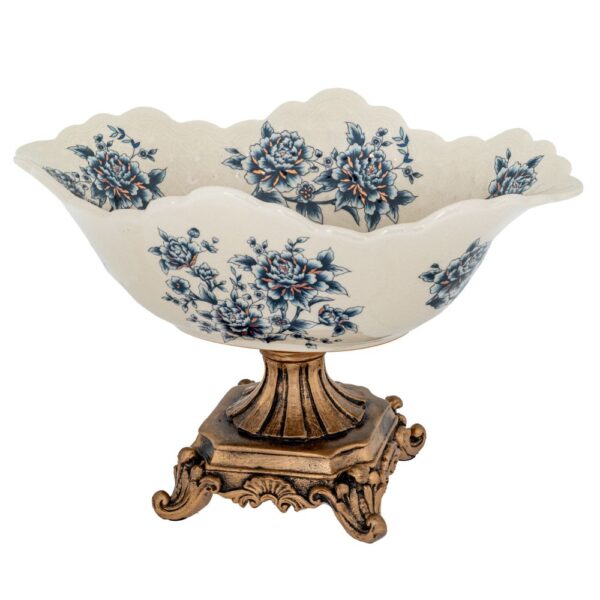 ΛΕΥΚΟ ΔΙΑΚΟΣΜΗΤΙΚΟ ΦΛΟΡΑΛ ΠΟΛΥΡΕΖΙΝ ΜΠΩΛ ΣΕ ΧΡΥΣΗ ΒΑΣΗ 32Χ20ΕΚ ΟΒΑΛ