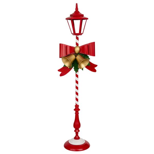 ΚΟΚΚΙΝΟ ΜΕΤΑΛΛΙΚΟ ΦΑΝΑΡΙ ΜΕ ΚΟΚΚΙΝΟ ΦΙΟΓΚΟ ΚΑΙ ΧΡΥΣΑ ΚΑΜΠΑΝΑΚΙΑ 49Χ32Χ173ΕΚ