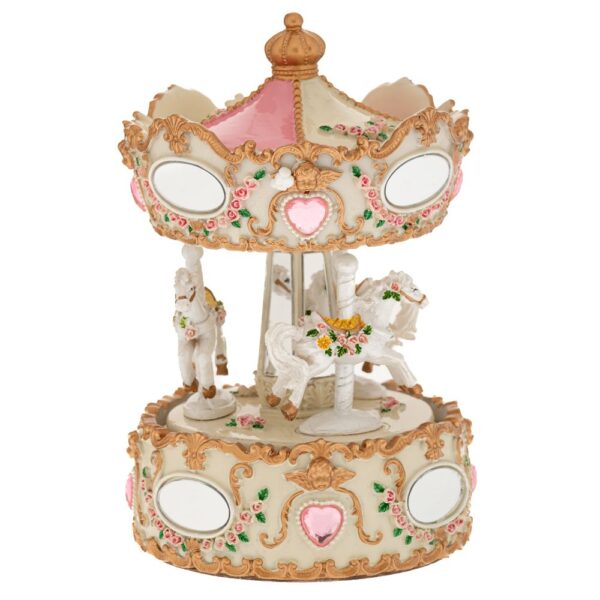 ΛΕΥΚΟ ΧΡΥΣΟ ΠΕΡΙΣΤΡΕΦΟΜΕΝΟ ΚΟΥΡΔΙΣΤΟ ΚΑΡΟΥΖΕΛ ΜΕ 3 ΑΛΟΓΑΚΙΑ ΚΑΙ ΜΟΥΣΙΚΗ 11