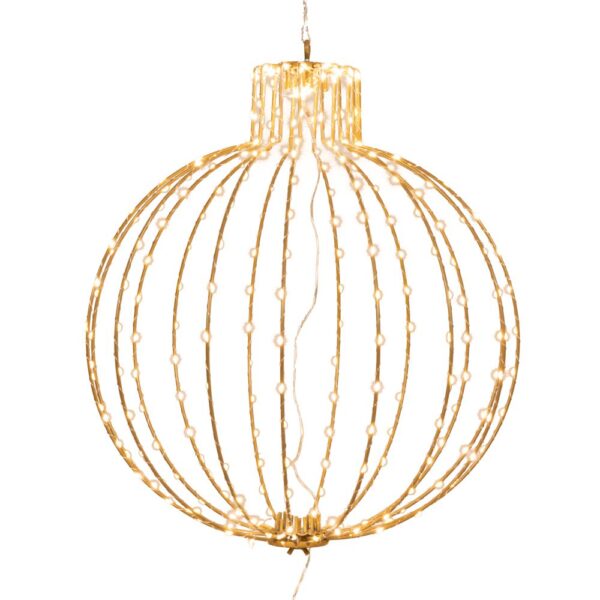 ΧΡΥΣΗ ΜΕΤΑΛΛΙΚΗ ΜΠΑΛΑ Φ40ΕΚ ΜΕ 168 LED ΘΕΡΜΟ ΛΕΥΚΟ IP44