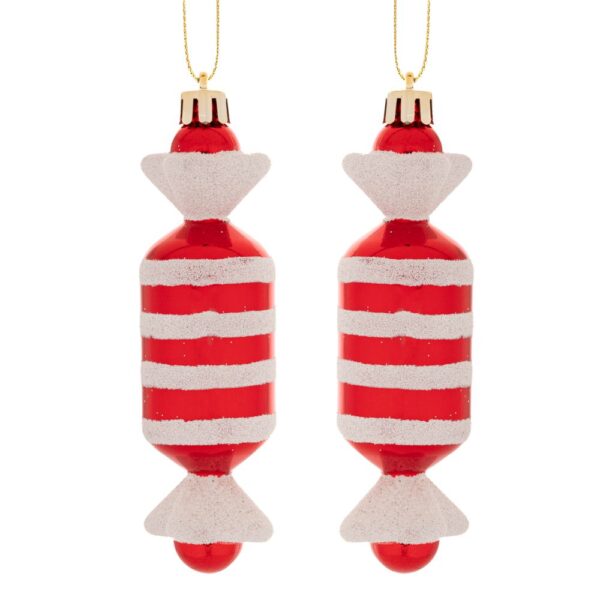 ΣΕΤ 2 ΚΟΚΚΙΝΗ ΓΥΑΛΙΣΤΕΡΗ ΠΛΑΣΤΙΚΗ ΚΡΕΜΑΣΤΗ ΚΑΡΑΜΕΛΑ 4Χ3.5Χ12ΕΚ