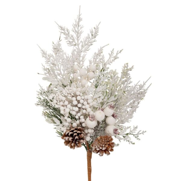 ΧΙΟΝΙΣΜΕΝΟ ΚΛΑΔΙ ΜΕ ΛΕΥΚΑ BERRIES ΚΑΙ  ΚΟΥΚΟΥΝΑΡΙΑ 50ΕΚ