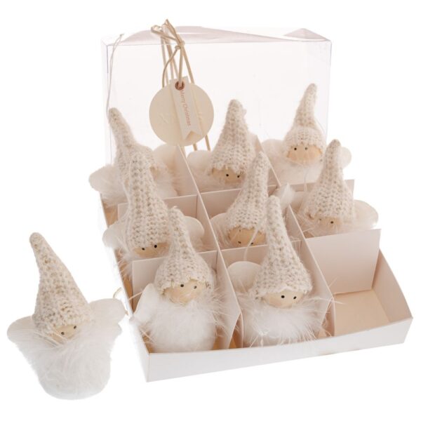 ΣΕΤ 9 ΛΕΥΚΑ ΥΦΑΣΜΑΤΙΝΑ ΣΤΟΛΙΔΙΑ  ΑΓΓΕΛΟΙ 6Χ8ΕΚ  ΣΕ ΚΟΥΤΙ  18Χ18Χ6ΕΚ