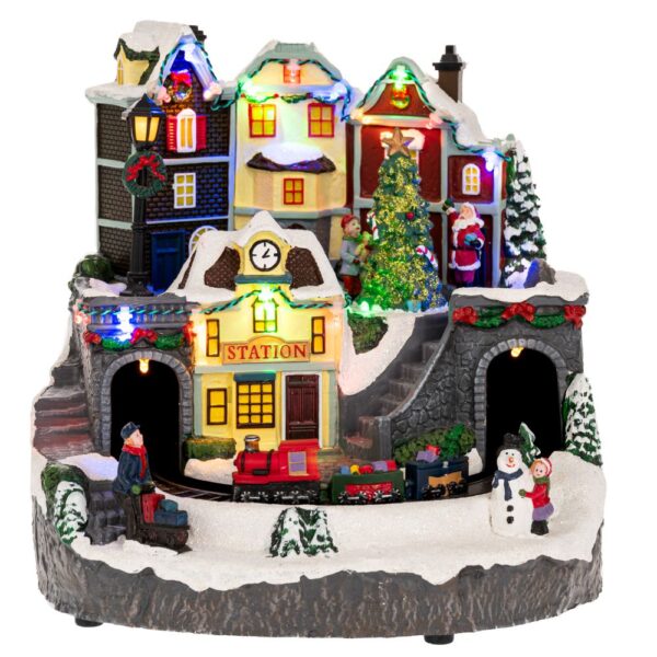 ΦΩΤΙΖΟΜΕΝΟ ΧΩΡΙΟ ΜΕ ΤΡΕΝΟ ΠΟΥ ΚΙΝΕΙΤΑΙ 24