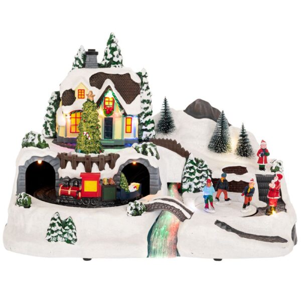 ΦΩΤΙΖΟΜΕΝΟ ΧΩΡΙΟ ΜΕ ΠΙΣΤΑ ΠΑΤΙΝΑΖ ΚΑΙ ΤΡΕΝΟ ΠΟΥ ΚΙΝΕΙΤΑΙ 37Χ22