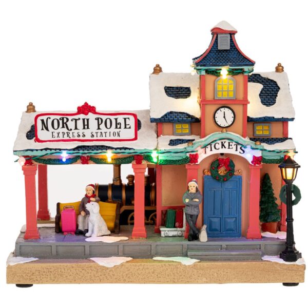 ΦΩΤΙΖΟΜΕΝΟΣ ΣΤΑΘΜΟΣ ΤΡΕΝΟΥ ΜΕ ΚΙΝΗΣΗ 27Χ17Χ24ΕΚ ΡΕΥΜΑΤΟΣ