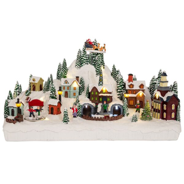 ΦΩΤΙΖΟΜΕΝΟ ΧΡΙΣΤΟΥΓΕΝΝΙΑΤΙΚΟ ΧΩΡΙΟ ΜΕ ΤΡΕΝΟ ΠΟΥ ΚΙΝΕΙΤΑΙ 43Χ16Χ24ΕΚ ΡΕΥΜΑΤΟΣ