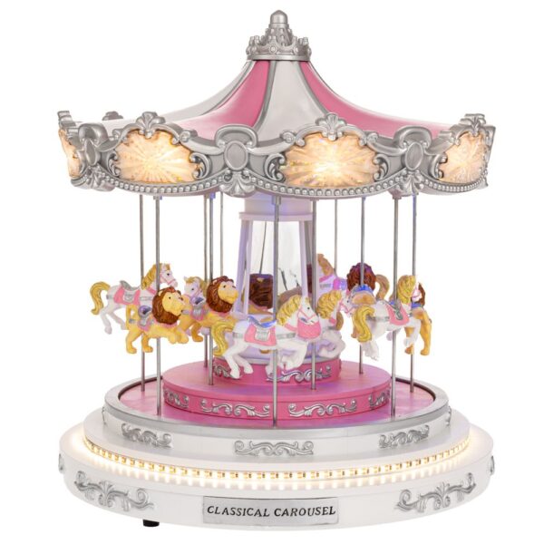 ΡΟΖ ΠΟΛΥΡΕΖΙΝ ΚΑΡΟΥΖΕΛ  ΜΕ ΦΩΣ ΚΑΙ ΚΙΝΗΣΗ 30Χ30Χ36ΕΚ ΡΕΥΜΑΤΟΣ