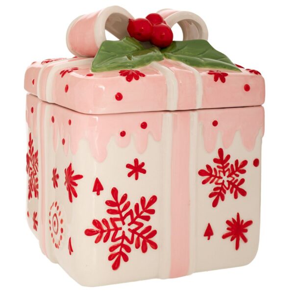 ΛΕΥΚΗ ΡΟΖ ΚΕΡΑΜΙΚΗ ΜΠΙΣΚΟΤΙΕΡΑ ΣΕ ΣΧΗΜΑ ΔΩΡΟΥ 18Χ18Χ22ΕΚ