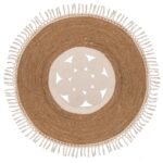 ΧΑΛΙ 120ΕΚ ΣΤΡΟΓΓΥΛΟ ΓΙΟΥΤΑ NATURAL-ΜΠΕΖ ΜΕ ΚΡΟΣΙΑ
