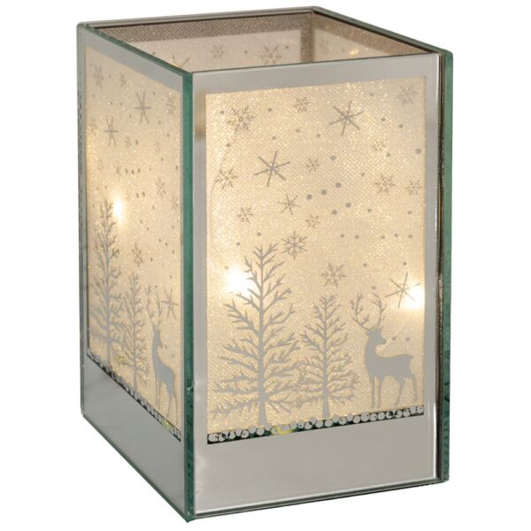 ΤΕΤΡΑΓΩΝΟ ΓΥΑΛΙΝΟ LED ΚΗΡΟΠΗΓΙΟ ΜΕ ΧΡΙΣΤ ΝΙΚΟ ΣΚΗΝΙΚΟ 10Χ10Χ15ΕΚ ΜΠΑΤΑΡΙΑΣ