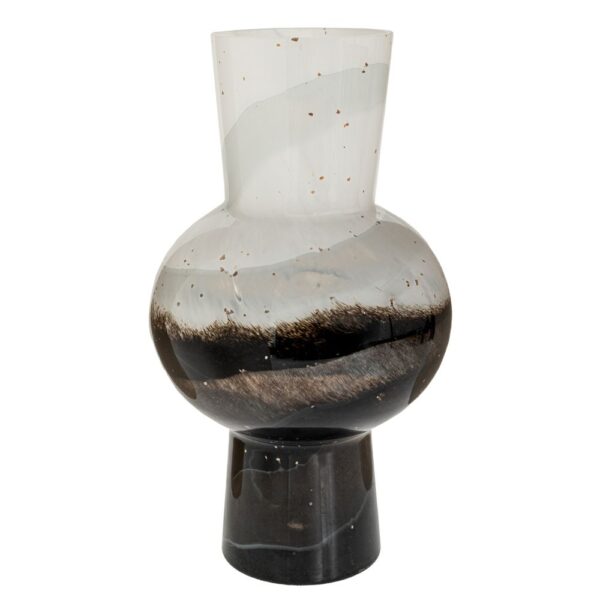 ΑΣΠΡΟΜΑΥΡΟ ΓΥΑΛΙΝΟ ΒΑΖΟ Φ19Χ31ΕΚ