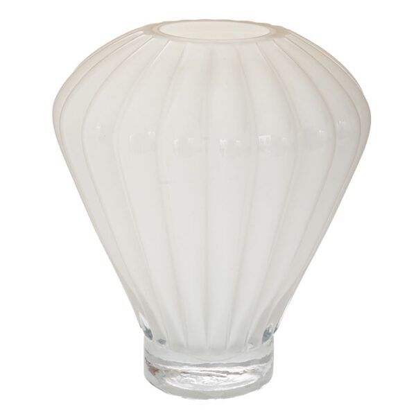 ΛΕΥΚΟ ΓΥΑΛΙΝΟ ΒΑΖΟ ΜΕ ΣΧΗΜΑ ΑΕΡΟΣΤΑΤΟ Φ23Χ30ΕΚ