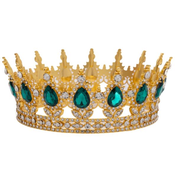 ΧΡΥΣΗ ΜΕΤΑΛΛΙΚΗ ΚΟΡΩΝΑ ΜΕ ΠΡΑΣΙΝΕΣ ΠΕΤΡΕΣ Φ12Χ5