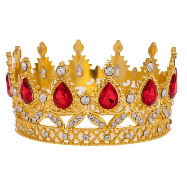 ΧΡΥΣΗ ΜΕΤΑΛΛΙΚΗ ΚΟΡΩΝΑ ΜΕ ΚΟΚΚΙΝΕΣ ΠΕΤΡΕΣ Φ9Χ4