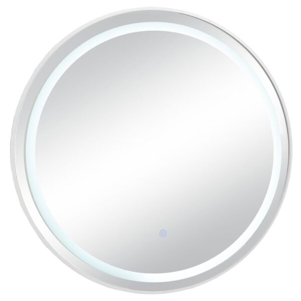 ΛΕΥΚΟΣ ΣΤΡΟΓΓΥΛΟΣ ΜΕΤΑΛΛΙΚΟΣ ΚΑΘΡΕΦΤΗΣ ΤΟΙΧΟΥ ΜΕ LED Φ70ΕΚ