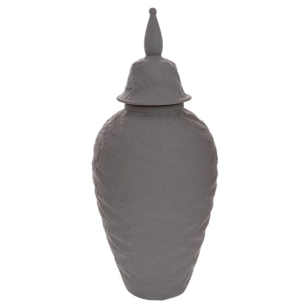 ΣΚΟΥΡΟ ΓΚΡΙ ΚΕΡΑΜΙΚΟ ΒΑΖΟ ΜΕ ΚΑΠΑΚΙ 17Χ40ΕΚ