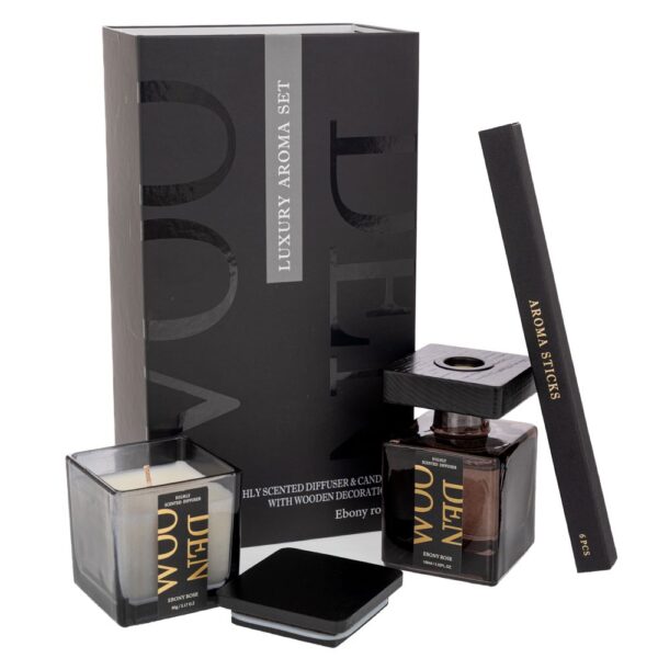 ΣΕΤ 2 ΜΑΥΡΟ ΑΡΩΜΑΤΙΚΟ ΧΩΡΟΥ ΜΕ ΣΤΙΚ 100ml AND ΚΕΡΙ 90gr ΣΕ ΣΥΣΚΕΥΑΣΙΑ ΠΟΛΥΤΕΛΕΙΑΣ