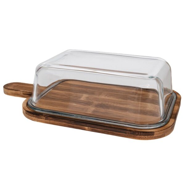 ΞΥΛΙΝΟΣ ΟΡΘΟΓΩΝΙΟΣ ΔΙΣΚΟΣ ΣΕΡΒΙΡΙΣΜΑΤΟΣ ΜΕ ΓΥΑΛΙΝΟ ΚΑΠΑΚΙ 30