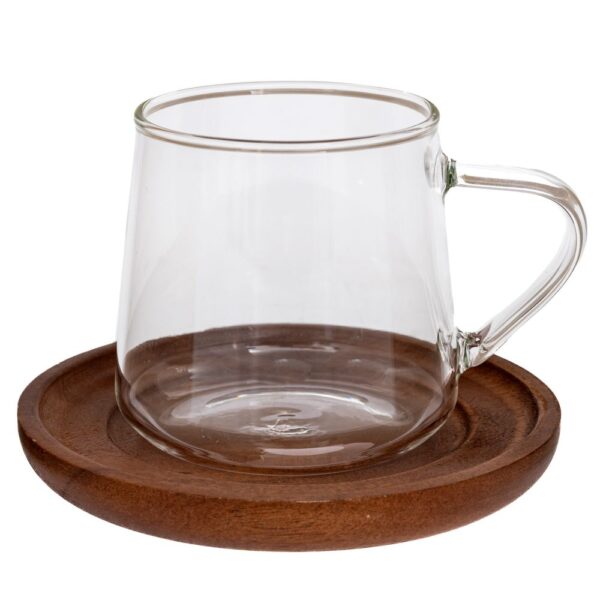 ΚΟΥΠΑ ΔΙΑΦΑΝΗ ΓΥΑΛΙΝΗ ΜΕ ΞΥΛΙΝΟ ΚΑΠΑΚΙ Φ13Χ9