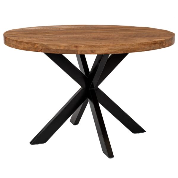 ΤΡΑΠΕΖΙ ΡΟΤΟΝΤΑ ΑΠΟ ΚΑΦΕ ΞΥΛΟ MANGO AND ΜΑΥΡΟ ΣΙΔΕΡΕΝΙΟ ΣΚΕΛΕΤΟ Φ120Χ78ΕΚ