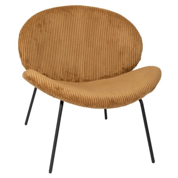 LOUNGE ΚΑΡΕΚΛΑ ΜΟΥΣΤΑΡΔΙ BIRCH BREEZE ΜΕ ΜΑΥΡΟ ΜΕΤΑΛΛΙΚΟ ΣΚΕΛΕΤΟ 74Χ74Χ75ΕΚ