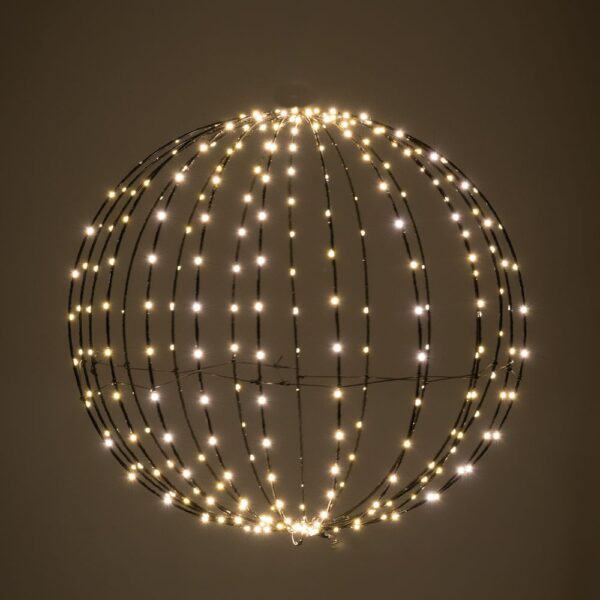 ΜΑΥΡΗ ΜΕΤΑΛΛΙΚΗ ΜΠΑΛΑ Φ50ΕΚ ΜΕ 320 LED ΛΑΜΠΑΚΙΑ ΘΕΡΜΟ ΛΕΥΚΟ