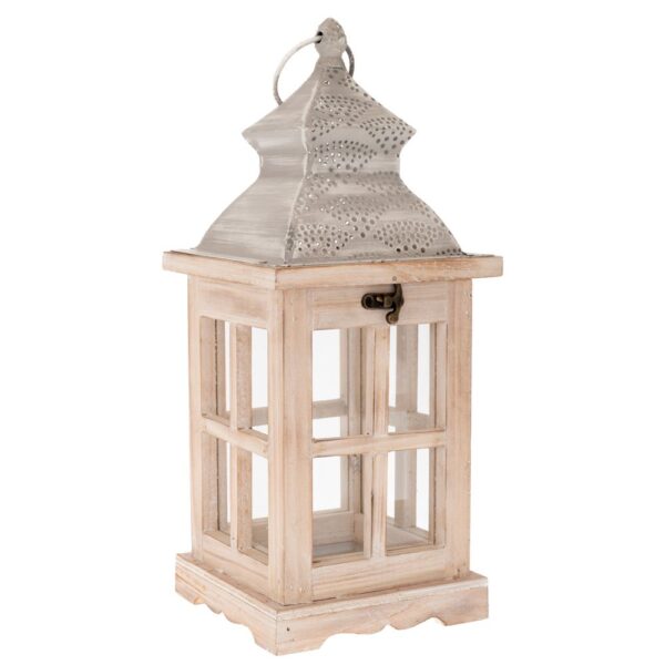 ΚΑΦΕ ΞΥΛΙΝΟ ΦΑΝΑΡΙ ΜΕ ΓΚΡΙ ΜΕΤΑΛΛΙΚΗ ΟΡΟΦΗ 15Χ15Χ36ΕΚ