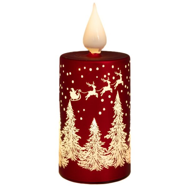 ΚΟΚΚΙΝΟ LED ΓΥΑΛΙΝΟ ΚΕΡΙ ΜΕ ΛΕΥΚΗ ΦΛΟΓΑ ΚΑΙ ΛΕΥΚΟ ΣΚΗΝΙΚΟ Φ9Χ21ΕΚ