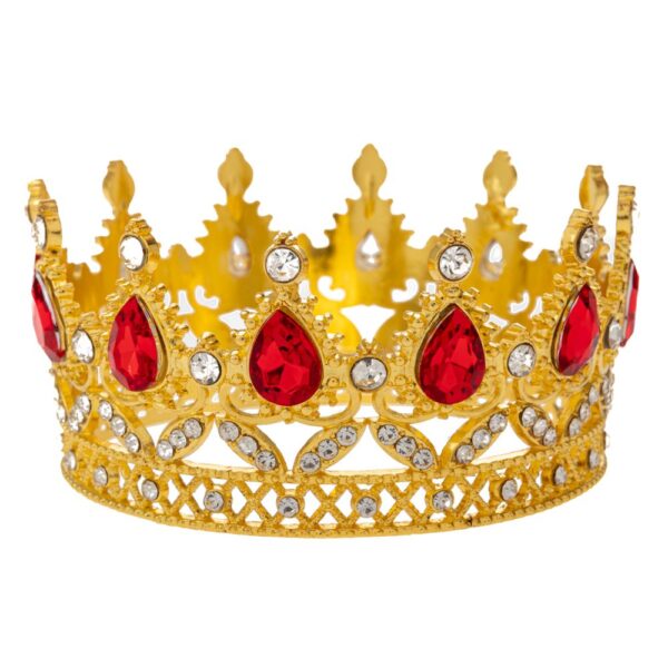 ΧΡΥΣΗ ΜΕΤΑΛΛΙΚΗ ΚΟΡΩΝΑ ΜΕ ΚΟΚΚΙΝΕΣ ΠΕΤΡΕΣ Φ9Χ4