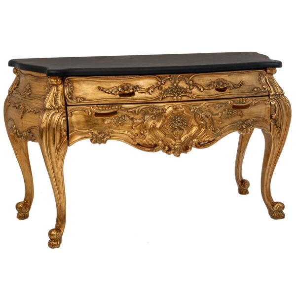 ΧΡΥΣΗ MDF VINTAGE ΚΟΝΣΟΛΑ ΜΕ ΜΑΥΡΗ ΕΠΙΦΑΝΕΙΑ 148Χ65Χ83ΕΚ