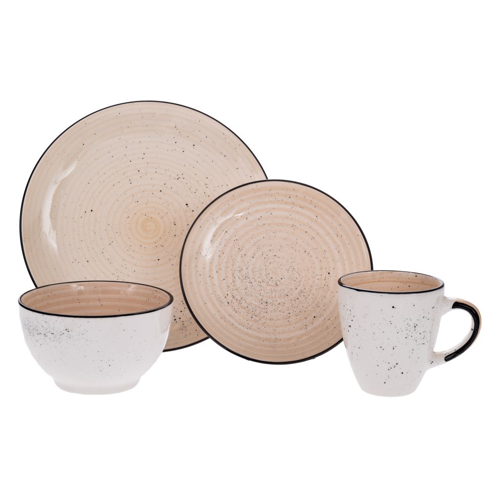 ΣΕΤ 16 ΚΡΕΜ ΚΕΡΑΜΙΚΟ ΣΕΡΒΙΤΣΙΟ ΜΕ ΜΑΥΡΟ ΓΕΙΣΟ STONEWARE ΣΕΤ 16 ΚΡΕΜ ΚΕΡΑΜΙΚΟ ΣΕΡΒΙΤΣΙΟ ΜΕ ΜΑΥΡΟ ΓΕΙΣΟ STONEWARE