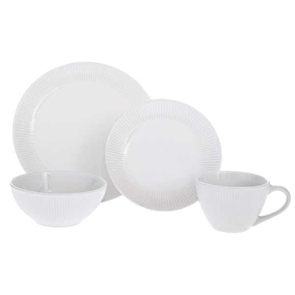 ΣΕΤ 16 ΛΕΥΚΟ ΡΙΓΕ ΚΕΡΑΜΙΚΟ ΣΕΡΒΙΤΣΙΟ STONEWARE