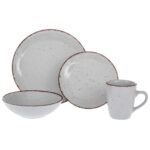 ΣΕΤ 16 ΓΚΡΙ ΚΕΡΑΜΙΚΟ ΣΕΡΒΙΤΣΙΟ ΜΕ ΚΑΦΕ ΓΕΙΣΟ STONEWARE