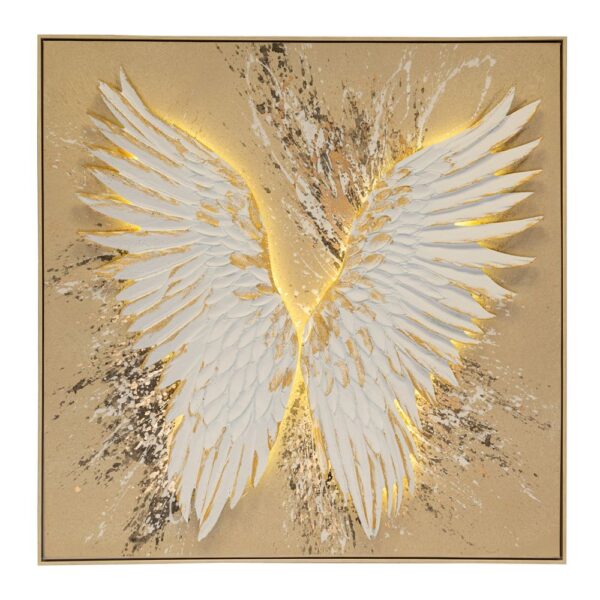 WINGS OF DESIRE ΕΛΑΙΟΓΡΑΦΙΑ ΜΕ ΦΩΣ 100Χ100ΕΚ ΜΕ ΛΕΥΚΗ ΠΑΛΑΙΩΜΕΝΗ ΚΟΡΝΙΖΑ ΣΕ ΚΑΜΒΑ