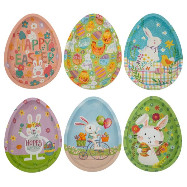 ΠΟΛΥΧΡΩΜΑ ΠΑΣΧΑΛΙΝΑ ΜΕΤΑΛΛΙΚΟΙ ΔΙΣΚΟΙ ΣΕ ΣΧΗΜΑ ΑΥΓΟΥ 26Χ18Χ3ΕΚ 6 ΣΧΕΔΙΑ