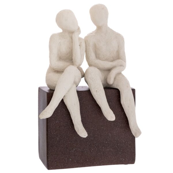 ΛΕΥΚΗ ΠΟΛΥΡΕΖΙΝ ΦΙΓΟΥΡΑ ΖΕΥΓΑΡΙΟΥ ΠΟΥ ΚΟΥΒΕΝΤΙΑΖΕΙ ΣΕ ΚΑΦΕ ΒΑΣΗ 14Χ9Χ22ΕΚ