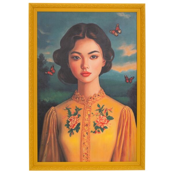 ΠΙΝΑΚΑΣ ΧΕΙΡΟΠΟΙΗΤΟΣ ΜΕ ΓΥΝΑΙΚΑ ΣΕ ΚΙΤΡΙΝΗ ΚΟΡΝΙΖΑ 80Χ115ΕΚ (70X105)