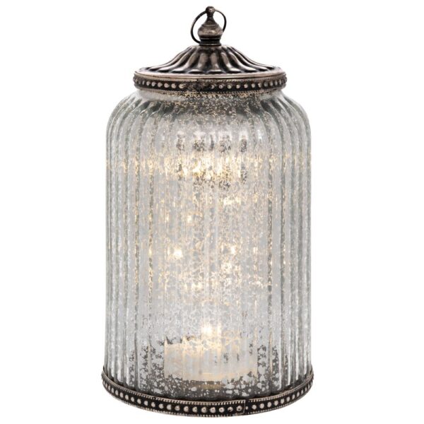 ΧΡΥΣΟ  ΓΥΑΛΙΝΟ ΦΑΝΑΡΑΚΙ ΜΕ LED ΦΩΣ AND ΜΕΤΑΛΛΙΚΟ ΚΑΠΑΚΙ 11