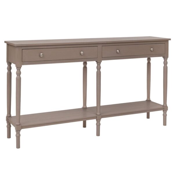 ΞΥΛΙΝΗ ΚΟΝΣΟΛΑ ΣΕ ΓΚΡΙ ΧΡΩΜΑ ΜΕ 2 ΣΥΡΤΑΡΙΑ 150Χ33Χ80ΕΚ