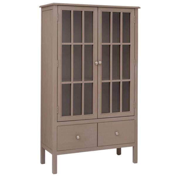 ΞΥΛΙΝΗ ΔΙΠΛΗ ΡΑΦΙΕΡΑ ΜΕ ΓΥΑΛΙ ΣΕ ΓΚΡΙ ΧΡΩΜΑ 80