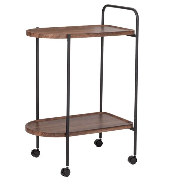 ΤΡΑΠΕΖΑΚΙ ΤΡΟΛΕΙ ΚΑΦΕ ΔΙΩΡΟΦΟ MDF ΜΕ ΜΑΥΡΟ ΜΕΤΑΛΛΙΚΟ ΣΚΕΛΕΤΟ 60Χ40Χ83ΕΚ