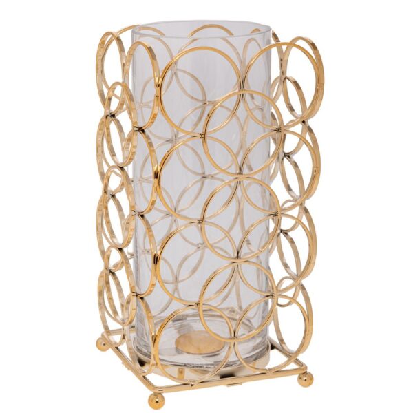 ΧΡΥΣΟ ΜΕΤΑΛΛΙΚΟ ΚΗΡΟΠΗΓΙΟ ΜΕ ΚΡΙΚΟΥΣ AND ΔΙΑΦΑΝΟ ΓΥΑΛΙ 13Χ13Χ25ΕΚ