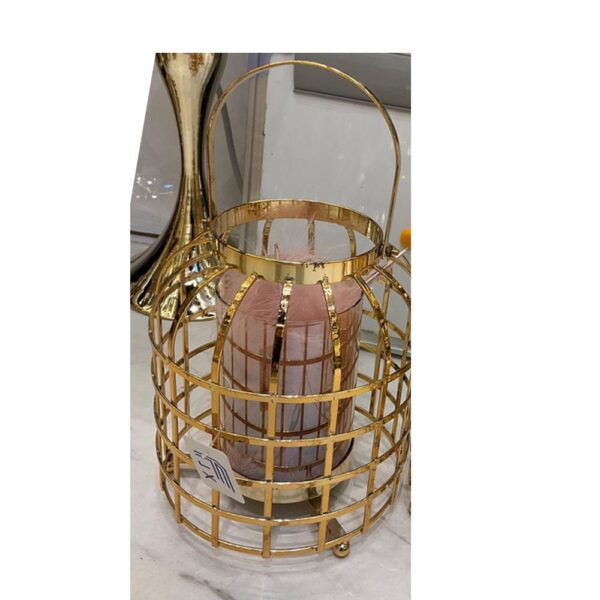 ΧΡΥΣΟ ΜΕΤΑΛΛΙΚΟ ΦΑΝΑΡΙ ΜΕ ΔΙΑΦΑΝΟ ΓΥΑΛΙ 19Χ27ΕΚ